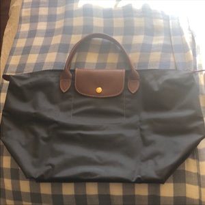 large Le Pliage Gunmetal Longchamp